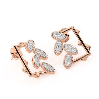 Stylish Windowpane Diamond Earrings